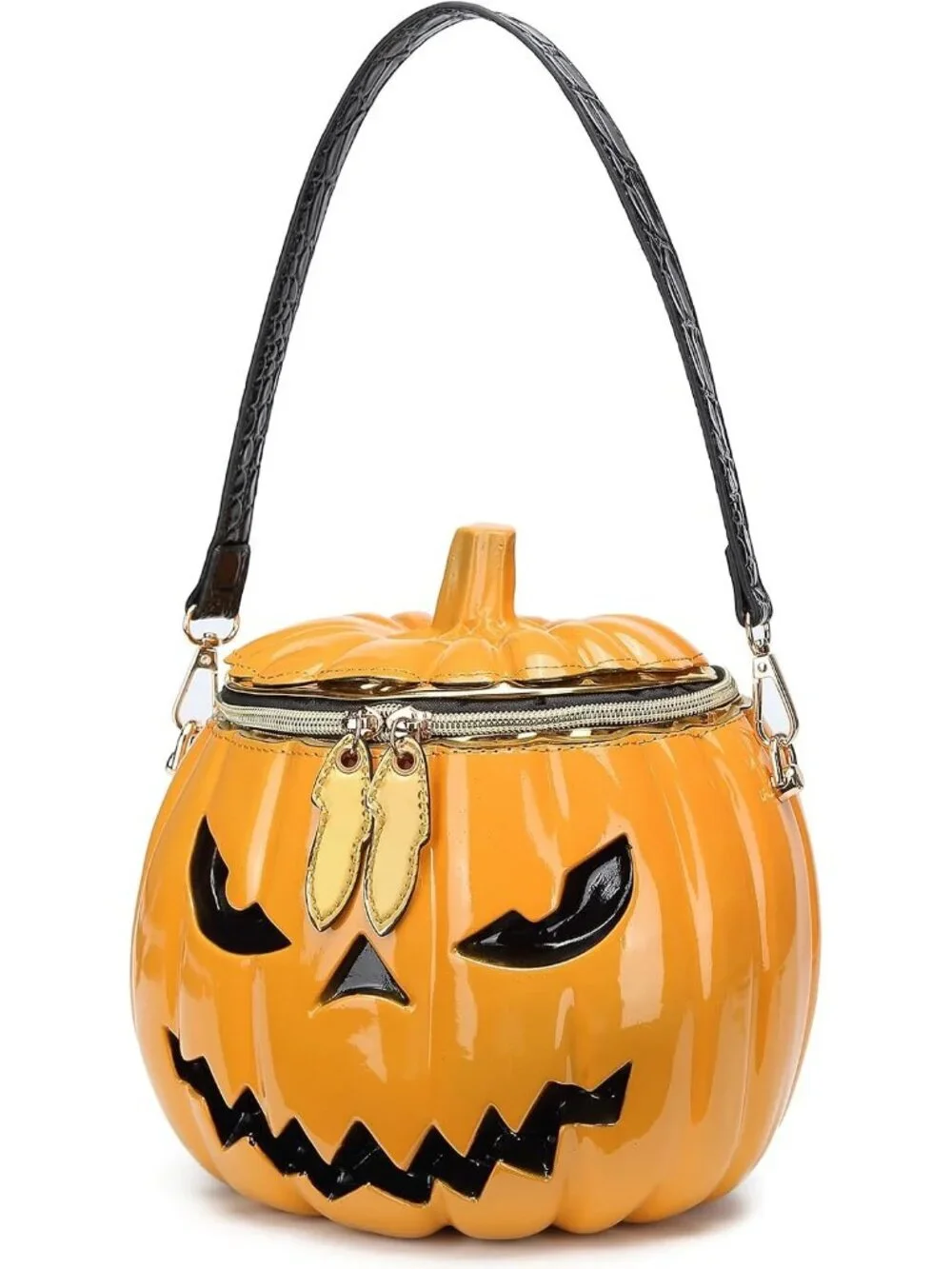 Women's Yellow Pumpkin Crossbody Purse For Gothic Halloween Shoulder Bag Purse